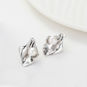 925 Sterling Silver Irregular Pearl Stud Earring 40500071 925 Sterling Silver Irregular Pearl Stud Earring 40500071