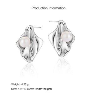 925 Sterling Silver Irregular Pearl Stud Earring 40500071 925 Sterling Silver Irregular Pearl Stud Earring 40500071