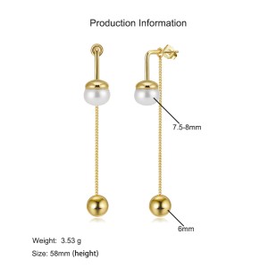 925 Sterling Silver Freshwater Pearl Tassel Stud Earring 40500075 925 Sterling Silver Freshwater Pearl Tassel Stud Earring 40500075