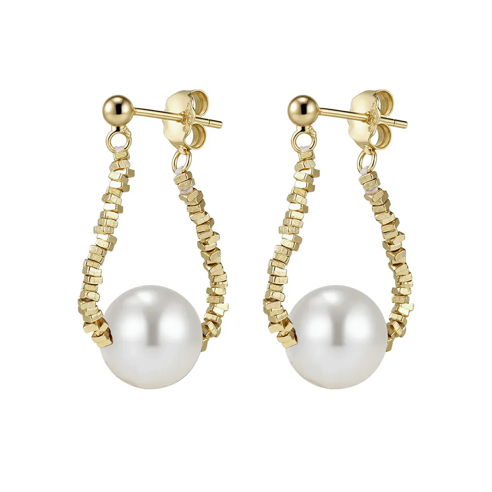 925 Sterling Silver Crushed Silver Bead Shell Pearl Drop Stud Earrings 40500077 925 Sterling Silver Crushed Silver Bead Shell Pearl Drop Stud Earrings 40500077