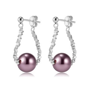 925 Sterling Silver Crushed Silver Bead Shell Pearl Drop Stud Earrings 40500077 925 Sterling Silver Crushed Silver Bead Shell Pearl Drop Stud Earrings 40500077