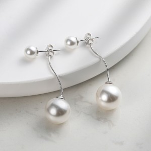 925 Sterling Silver Linear Chain Tassel Shell Pearl Drop Earrings 40500079 925 Sterling Silver Linear Chain Tassel Shell Pearl Drop Earrings 40500079