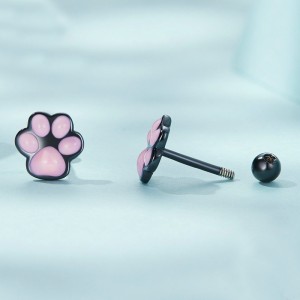 Cat Footprint Screw Back Stud Earring 40600011 Cat Footprint Screw Back Stud Earring 40600011