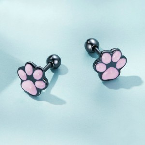 Cat Footprint Screw Back Stud Earring 40600011 Cat Footprint Screw Back Stud Earring 40600011