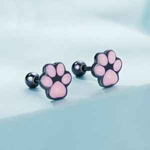 Cat Footprint Screw Back Stud Earring 40600011 Cat Footprint Screw Back Stud Earring 40600011