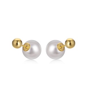 Shiny 12mm Pearl Screw Back Stud Earring 40600021