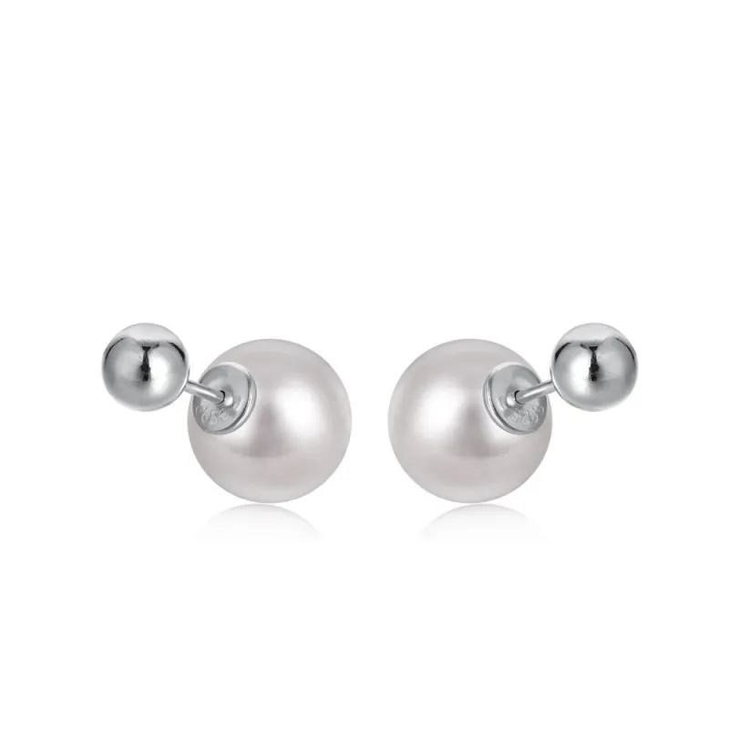 Shiny 12mm Pearl Screw Back Stud Earring 40600021