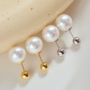 Shiny 12mm Pearl Screw Back Stud Earring 40600021