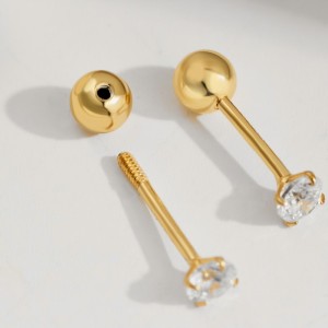 Round Zirconia Screwback Stud Earrings 40600022 Round Zirconia Screwback Stud Earrings 40600022