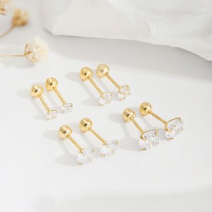 Round Zirconia Screwback Stud Earrings 40600022 Round Zirconia Screwback Stud Earrings 40600022