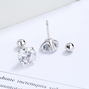 Round Zirconia Screwback Stud Earrings 40600022 Round Zirconia Screwback Stud Earrings 40600022