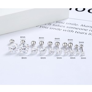 Round Zirconia Screwback Stud Earrings 40600022 Round Zirconia Screwback Stud Earrings 40600022