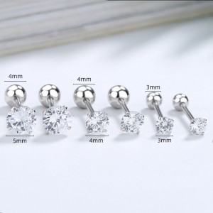 Round Zirconia Screwback Stud Earrings 40600022 Round Zirconia Screwback Stud Earrings 40600022