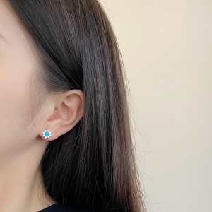 Shiny Sunflower Opal Stud Earring 40700002
