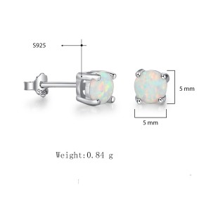 5mm Round Opal Stud Earring 40700004