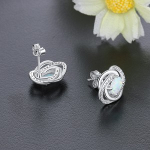Vintage Zirconia Oval Opal Stud Earring 40700019 Vintage Zirconia Oval Opal Stud Earring 40700019