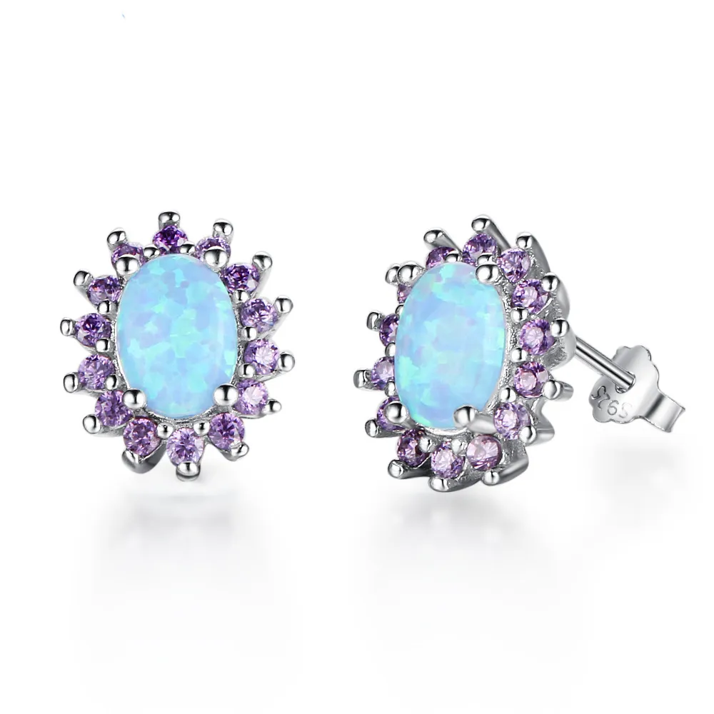 Vintage Zirconia Oval Opal Stud Earring 40700027 Vintage Zirconia Oval Opal Stud Earring 40700027