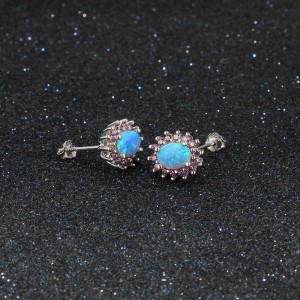 Vintage Zirconia Oval Opal Stud Earring 40700027 Vintage Zirconia Oval Opal Stud Earring 40700027
