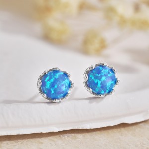 7mm Round Opal Stud Earring 40700038