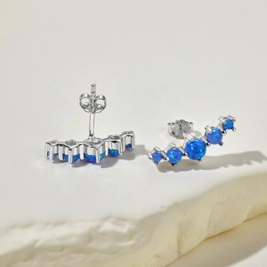 Unique Blue Opal Stud Earring 40700039