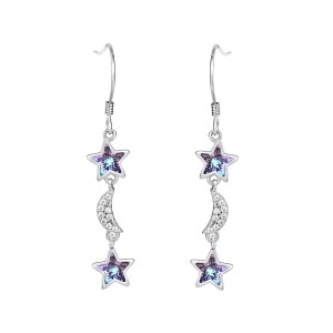 Austrian Crystals Butterfly Cubic Zirconia Star Moon Dangle Earring 50100001 Austrian Crystals Butterfly Cubic Zirconia Star Moon Dangle Earring 50100001