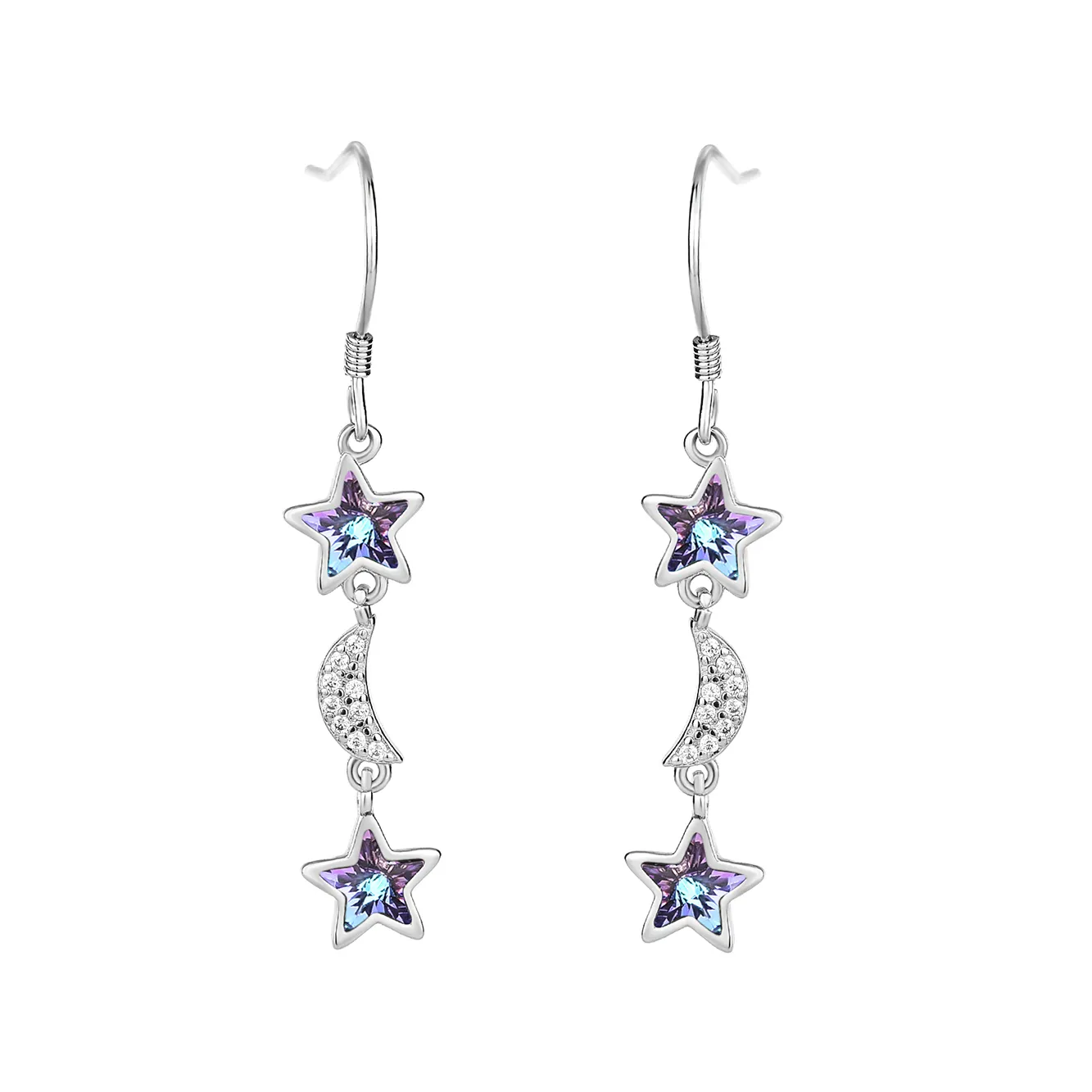 Austrian Crystals Butterfly Cubic Zirconia Star Moon Dangle Earring 50100001 Austrian Crystals Butterfly Cubic Zirconia Star Moon Dangle Earring 50100001
