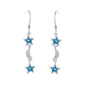 Austrian Crystals Butterfly Cubic Zirconia Star Moon Dangle Earring 50100001 Austrian Crystals Butterfly Cubic Zirconia Star Moon Dangle Earring 50100001