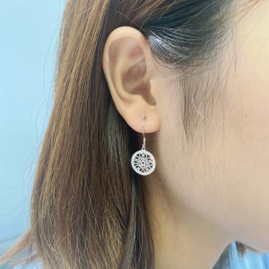 Cubic Zirconia Circle Flower Dangle Earring 50100005