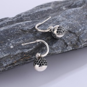 Black Zirconia Balls Dangle Earrings 50100016 Black Zirconia Balls Dangle Earrings 50100016