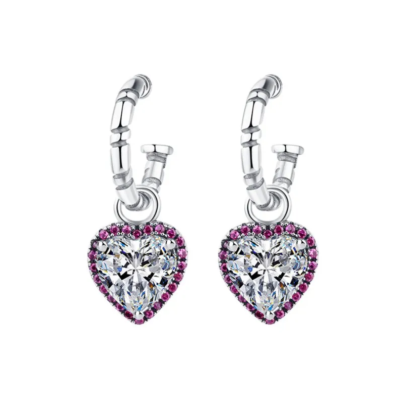 Vintage Heart Zirconia Dangle Earrings 50100017