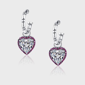 Vintage Heart Zirconia Dangle Earrings 50100017