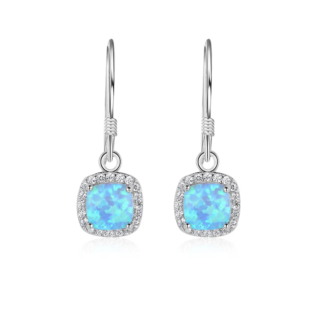Vintage Zirconia Blue Opal Dangle Earring 50100024 Vintage Zirconia Blue Opal Dangle Earring 50100024