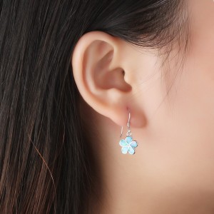 Bloom Flower Blue Opal Dangle Earring 50100025 Bloom Flower Blue Opal Dangle Earring 50100025