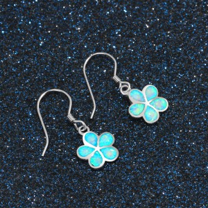 Bloom Flower Blue Opal Dangle Earring 50100025 Bloom Flower Blue Opal Dangle Earring 50100025