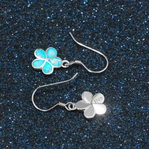 Bloom Flower Blue Opal Dangle Earring 50100025 Bloom Flower Blue Opal Dangle Earring 50100025