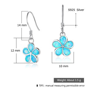 Bloom Flower Blue Opal Dangle Earring 50100025 Bloom Flower Blue Opal Dangle Earring 50100025