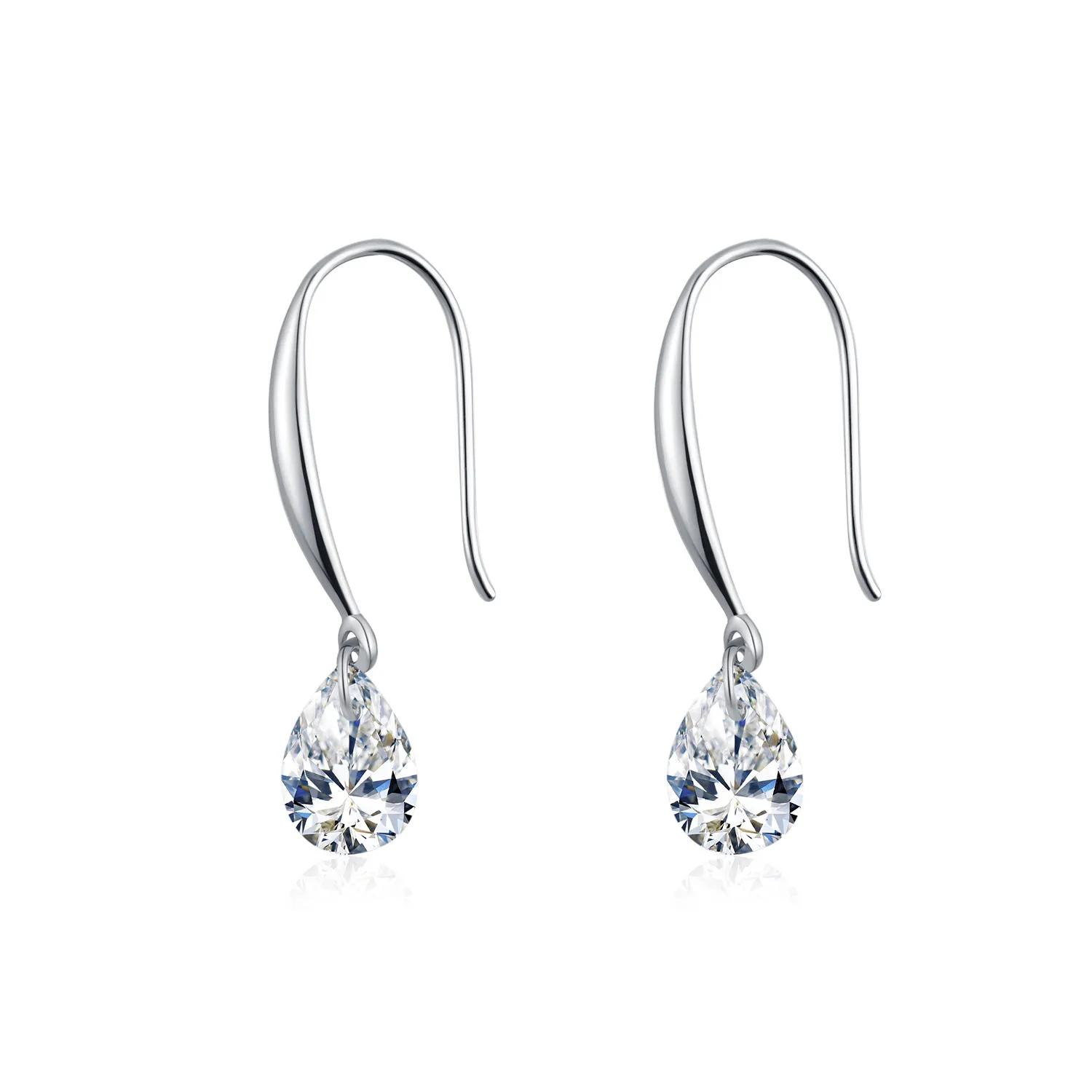 925 Sterling Silver Waterdrop Zirconia Dangle Earring 50100032