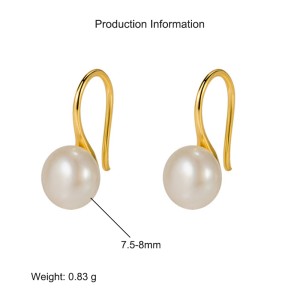 925 Sterling Silver Fresh Water Pearl Dangle Earring 50100035