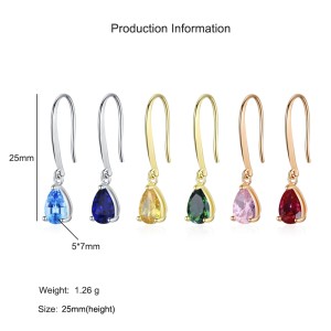 925 Sterling Silver Vintage Teardrop CZ Drop Dangle Earring 50100036 925 Sterling Silver Vintage Teardrop CZ Drop Dangle Earring 50100036