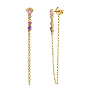 S925 Colorful Zirconia Ear Jacket 50200027