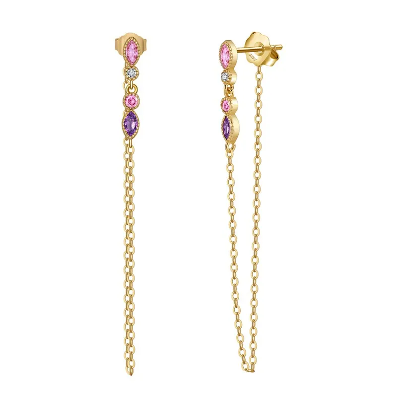 S925 Colorful Zirconia Ear Jacket 50200027