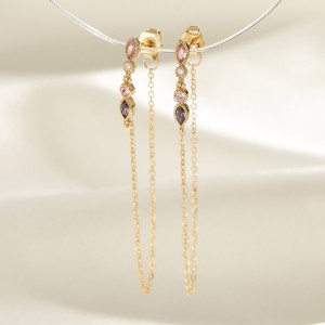 S925 Colorful Zirconia Ear Jacket 50200027