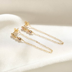 S925 Colorful Zirconia Ear Jacket 50200027