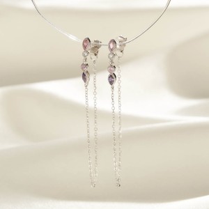 S925 Colorful Zirconia Ear Jacket 50200027