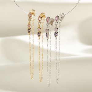 S925 Colorful Zirconia Ear Jacket 50200027