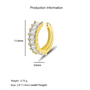 1pcs 925 Sterling Silver Honeycomb CZ Ear Cuff 50300012 1pcs 925 Sterling Silver Honeycomb CZ Ear Cuff 50300012