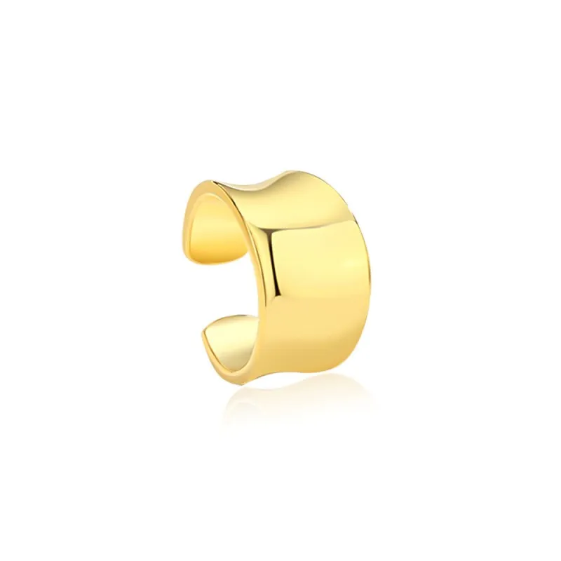 1pcs 925 Sterling Silver Wide Concave Mirror Ear Cuff 50300013