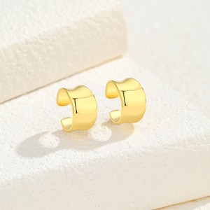 1pcs 925 Sterling Silver Wide Concave Mirror Ear Cuff 50300013