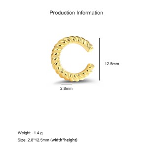 1pcs 925 Sterling Silver Twisted Rope Ear Cuff 50300014 1pcs 925 Sterling Silver Twisted Rope Ear Cuff 50300014