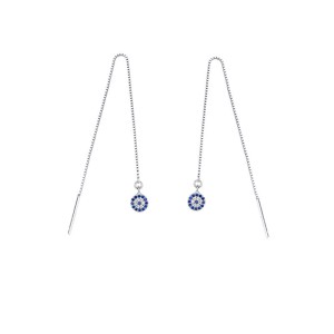 Box Chain Zirconia Eyes Thread Through Earring 50500004 Box Chain Zirconia Eyes Thread Through Earring 50500004